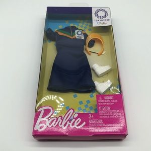 Barbie Fashion Outfit Tokyo 2020 Olympics Blue Dress White Boots Visor
